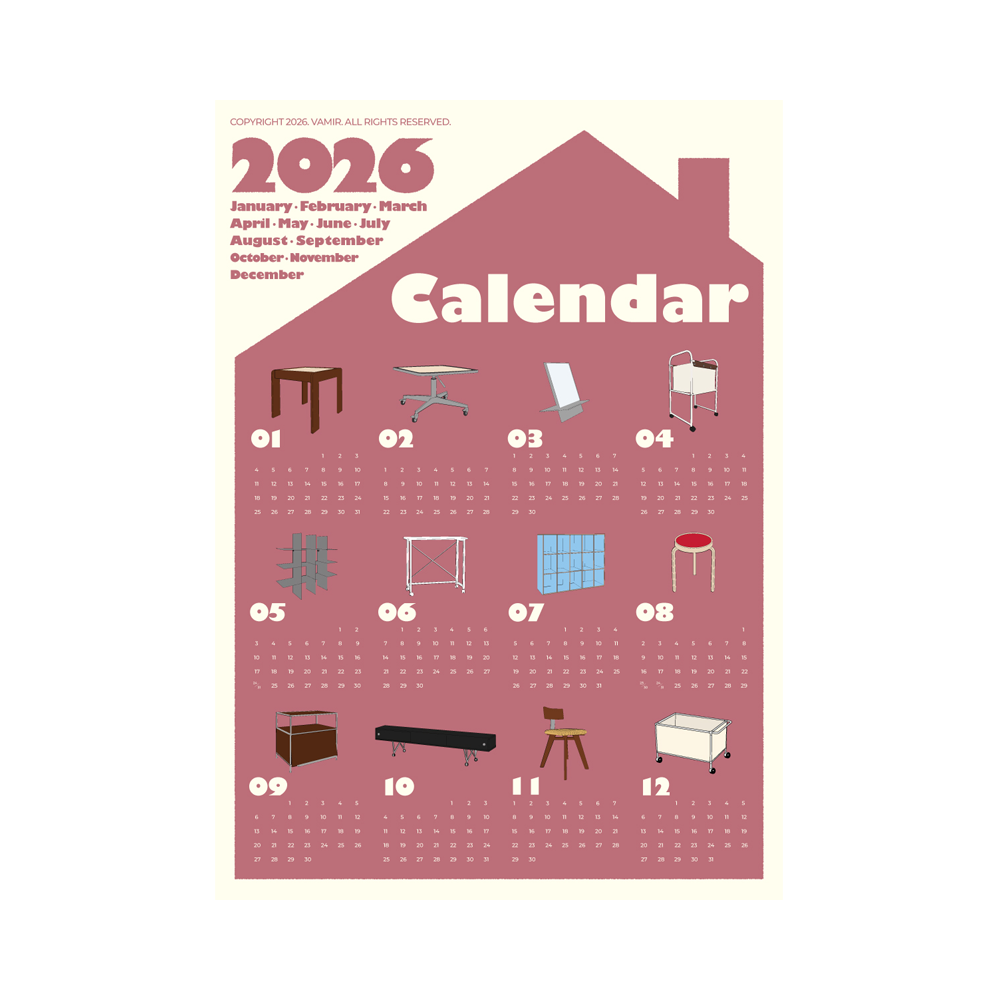 O'gre オグレ 2026 壁掛けカレンダー