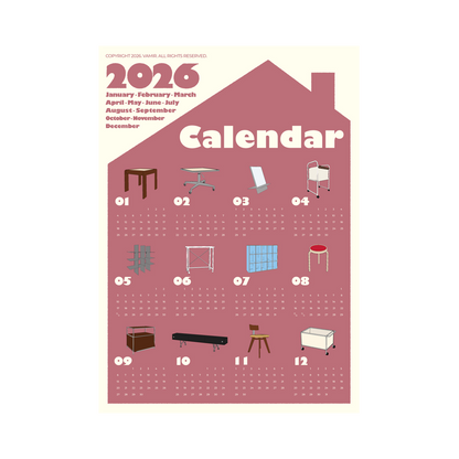 O'gre オグレ 2026 壁掛けカレンダー