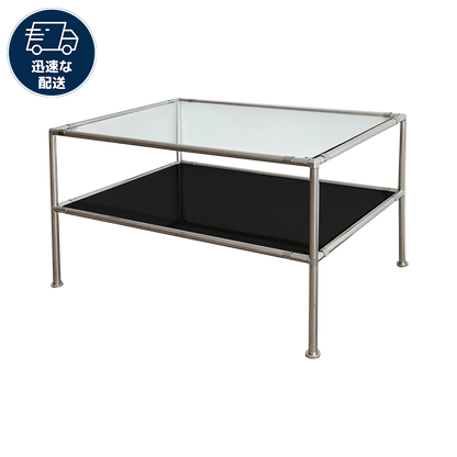 【일본 국내 배송】오그레 스테인레스 모듈 가구 2단 소파 테이블 S (스테인레스 수평조절발 증정)
